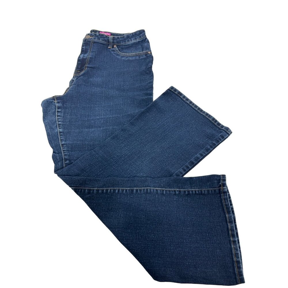 Faith Jeans Women’s Pants 18W Blue Dark Boot Cut 5-Pocket Loops Stretch Denim